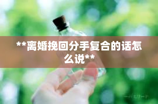 **离婚挽回分手复合的话怎么说**