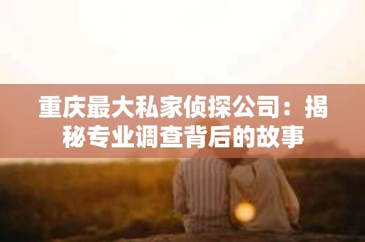 重庆最大私家侦探公司：揭秘专业调查背后的故事