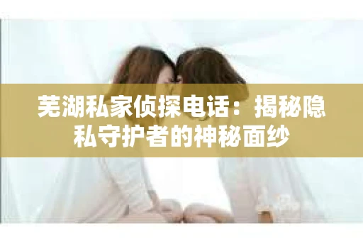 芜湖私家侦探电话：揭秘隐私守护者的神秘面纱