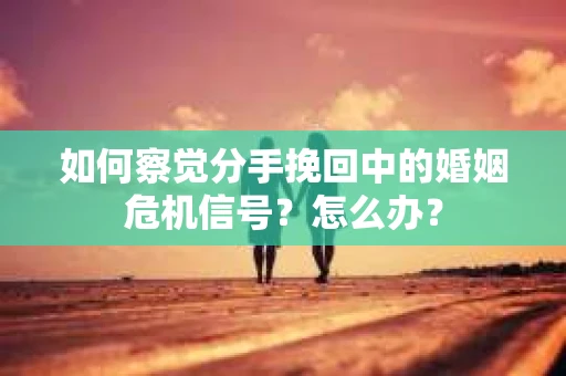 如何察觉分手挽回中的婚姻危机信号？怎么办？