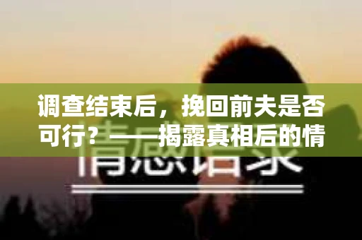 调查结束后，挽回前夫是否可行？——揭露真相后的情感疗愈与人生决策